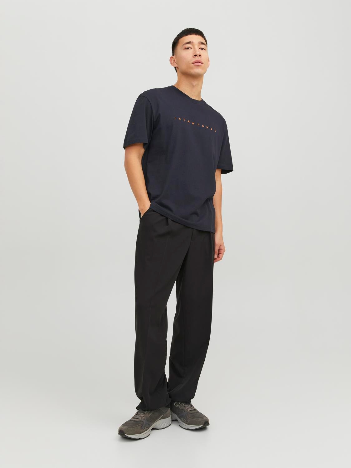 Jack & Jones Logo Kruhový výstřih Tričko -Dark Navy - 12234746