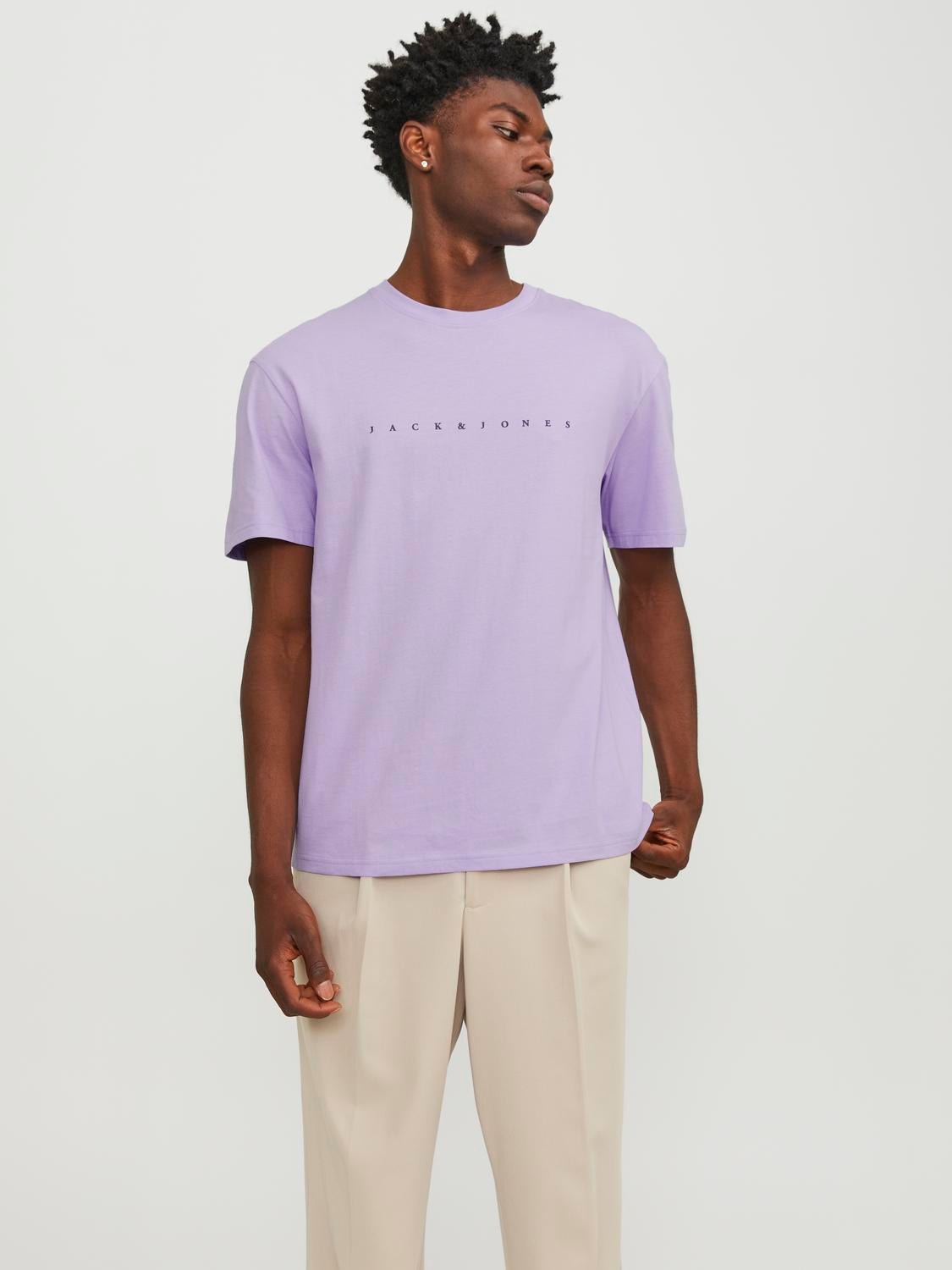 Jack & Jones Logotipas Apskritas kaklas Marškinėliai -Purple Rose - 12234746