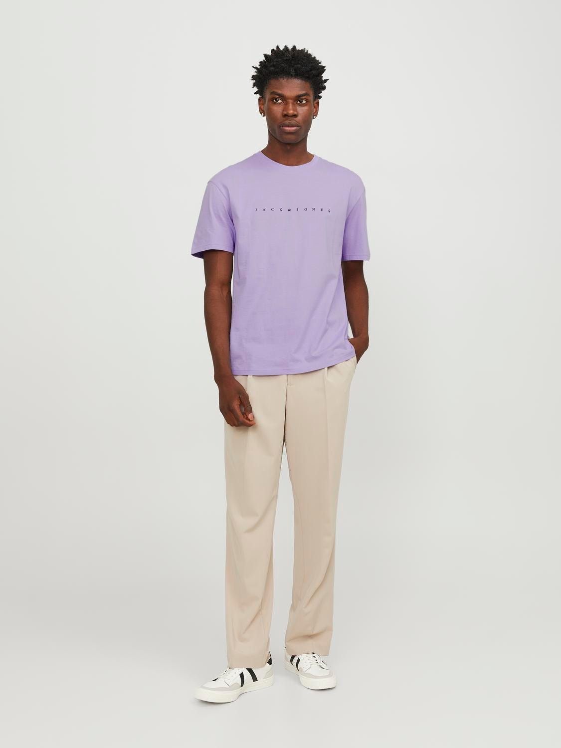 Jack & Jones Logotipas Apskritas kaklas Marškinėliai -Purple Rose - 12234746