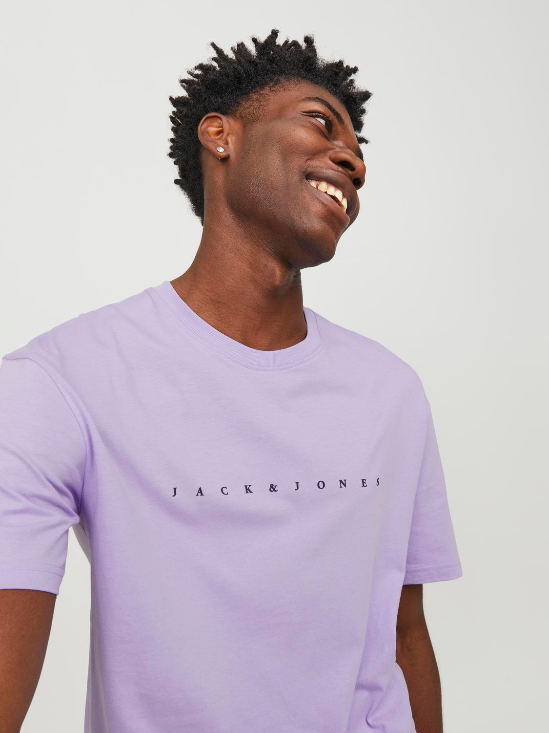 Jack & Jones Logotipas Apskritas kaklas Marškinėliai -Purple Rose - 12234746