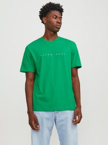 Jack & Jones Logo Kruhový výstřih Tričko -Green Bee - 12234746