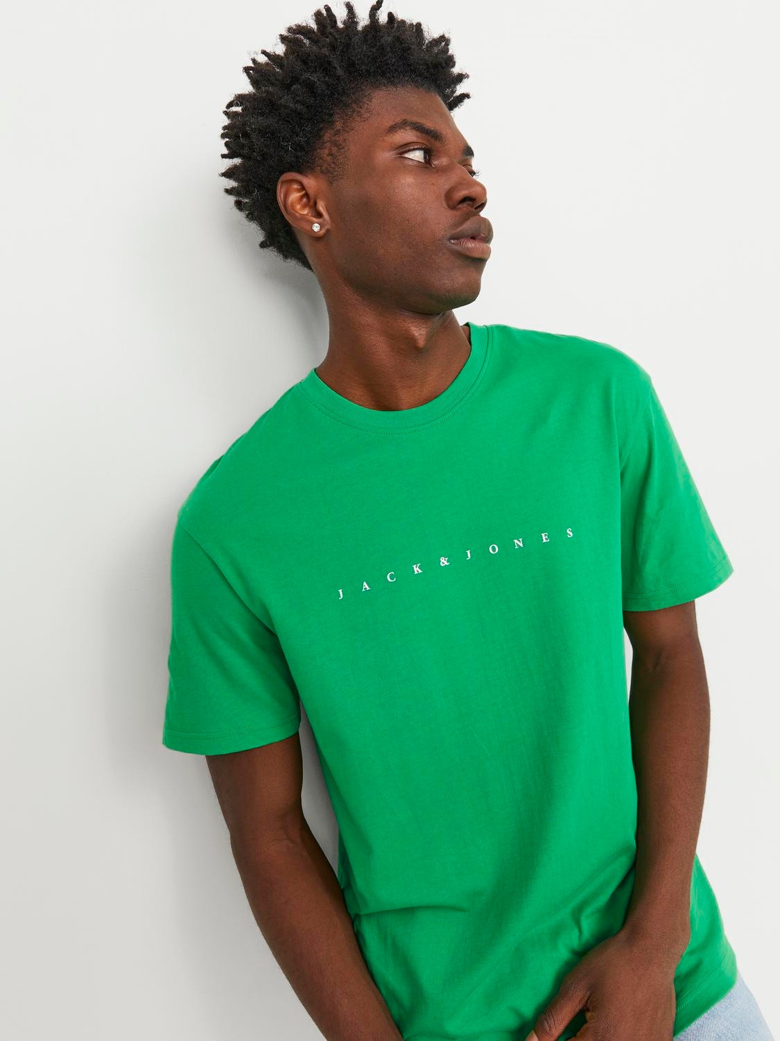 Jack & Jones Logo Kruhový výstřih Tričko -Green Bee - 12234746