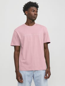 Jack & Jones Logo O-pääntie T-paita -Pink Nectar - 12234746