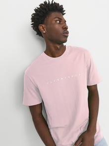 Jack & Jones Logo O-pääntie T-paita -Pink Nectar - 12234746