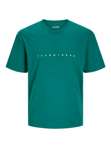 Jack & Jones Logo Kruhový výstřih Tričko -Deep Teal - 12234746