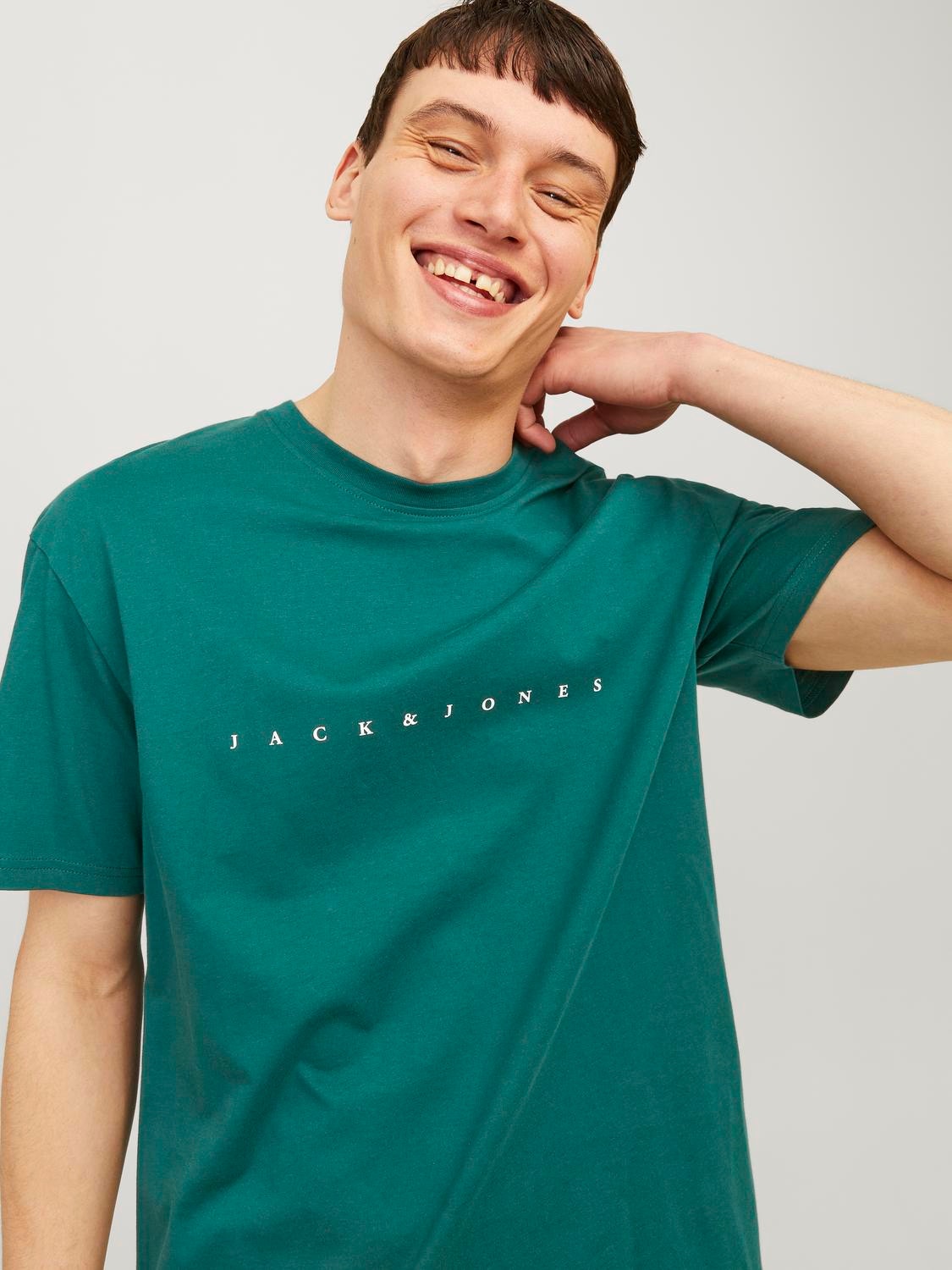 Jack & Jones Logo Crew neck T-shirt -Deep Teal - 12234746