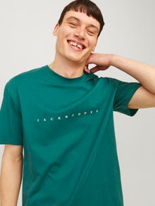 Jack & Jones Logo Kruhový výstřih Tričko -Deep Teal - 12234746