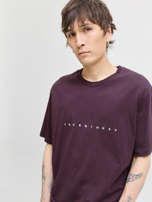 Jack & Jones T-shirt Logo Col rond -Plum Perfect - 12234746