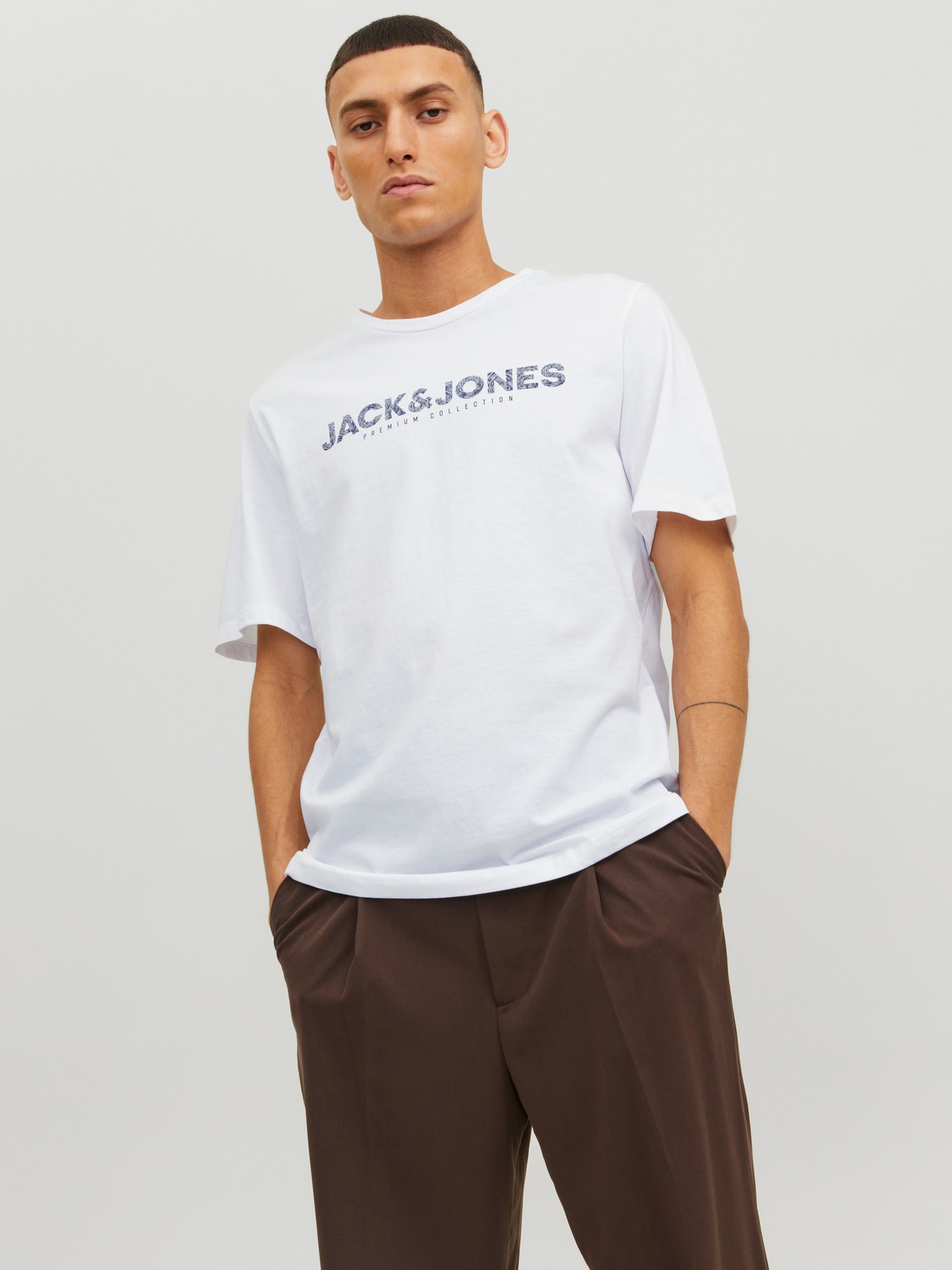 Jack & Jones T-shirt Con logo Girocollo -Bright White - 12234759