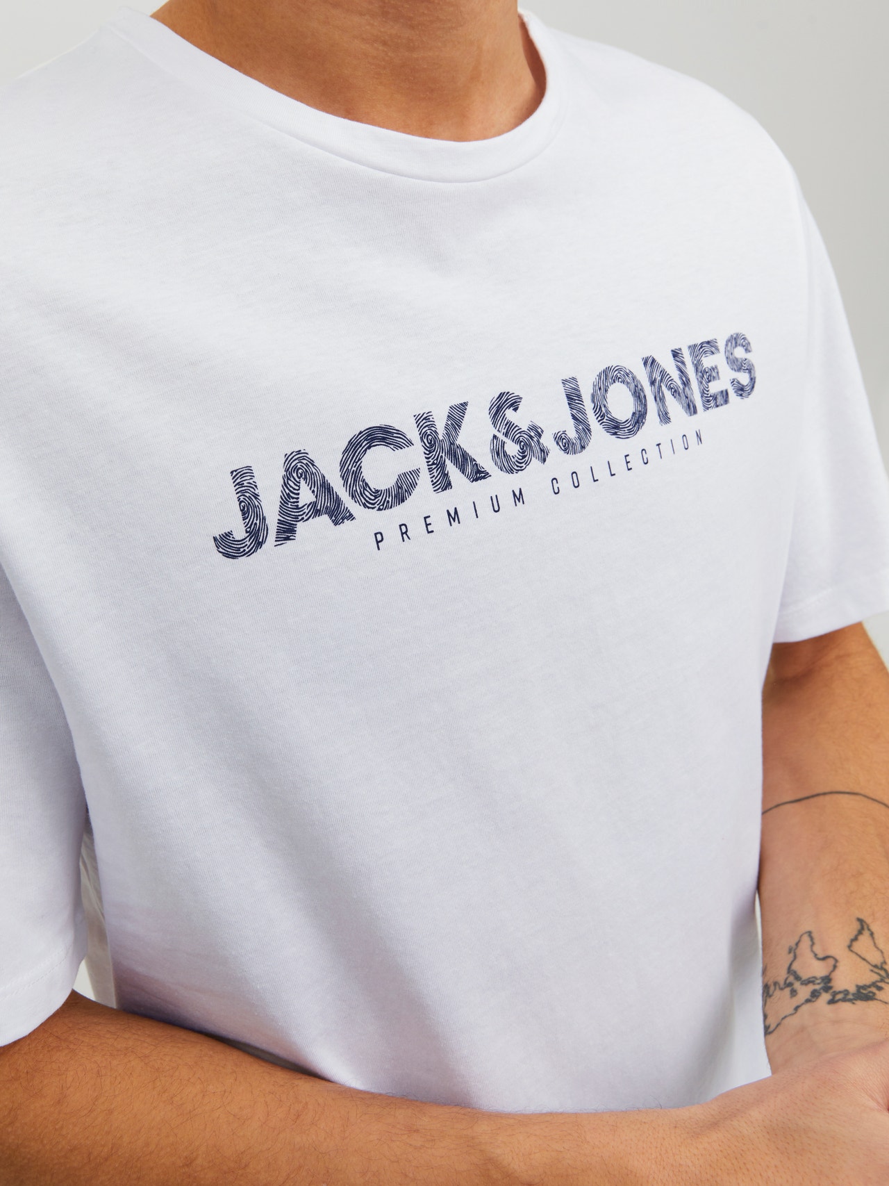 Jack & Jones Camiseta Logotipo Cuello redondo -Bright White - 12234759