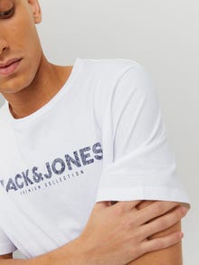 Jack & Jones Logó Környak Trikó -Bright White - 12234759