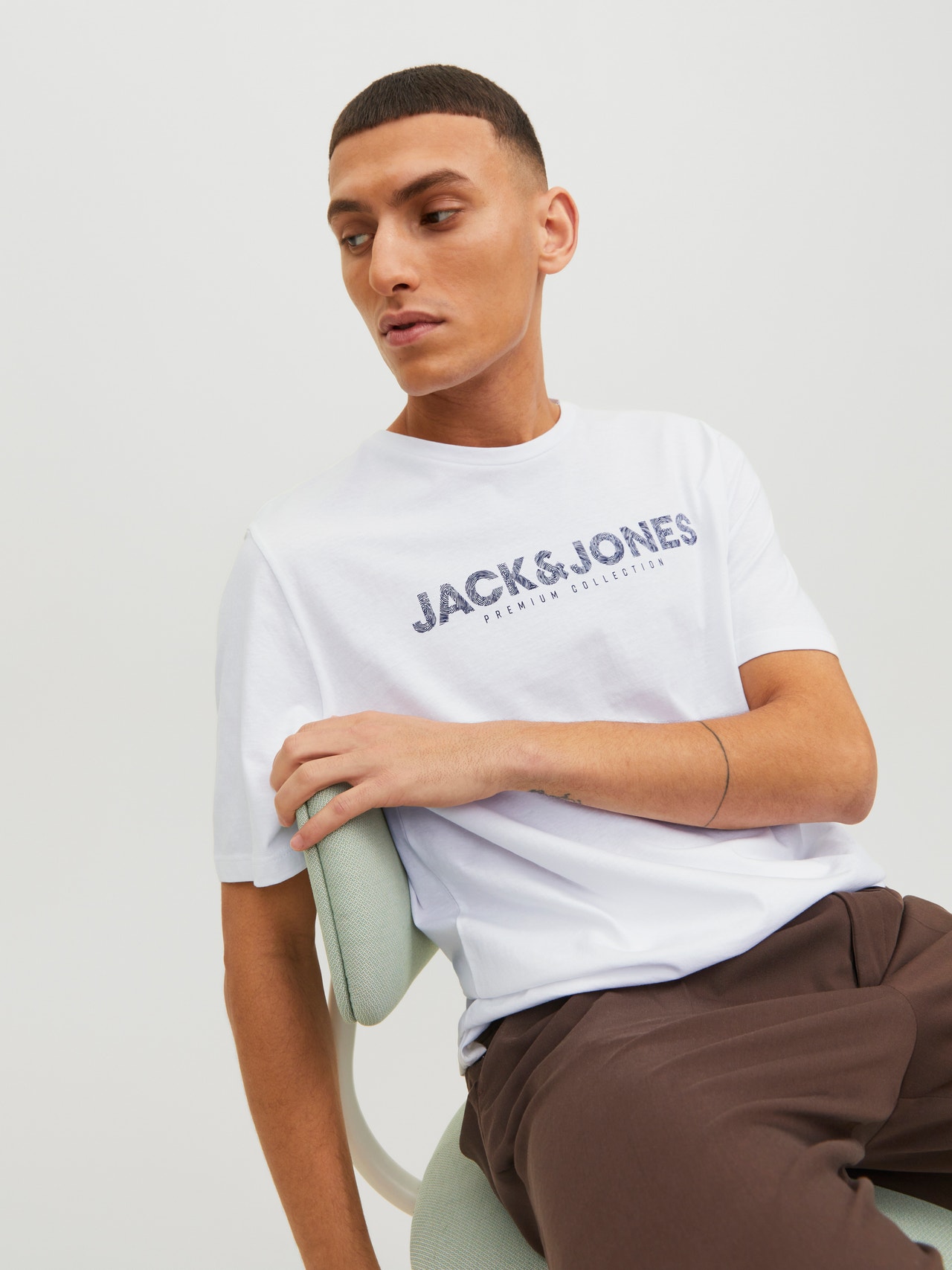 Jack & Jones Logo Crew neck T-shirt -Bright White - 12234759