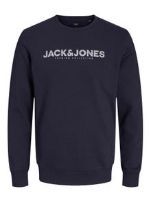 Jack & Jones Logo Sweatshirt med rund hals -Perfect Navy - 12234770