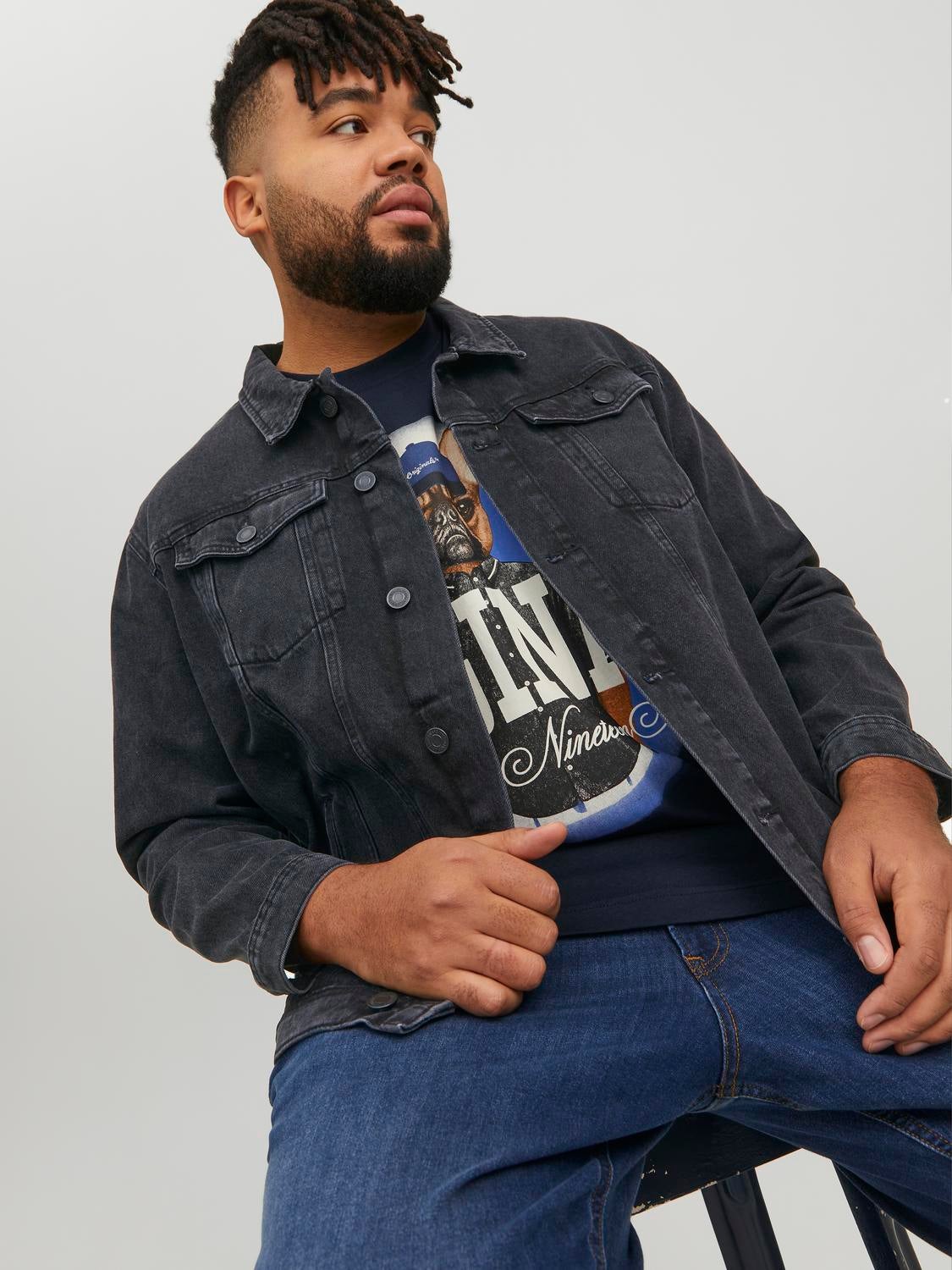 Mens plus 2025 size jean jacket