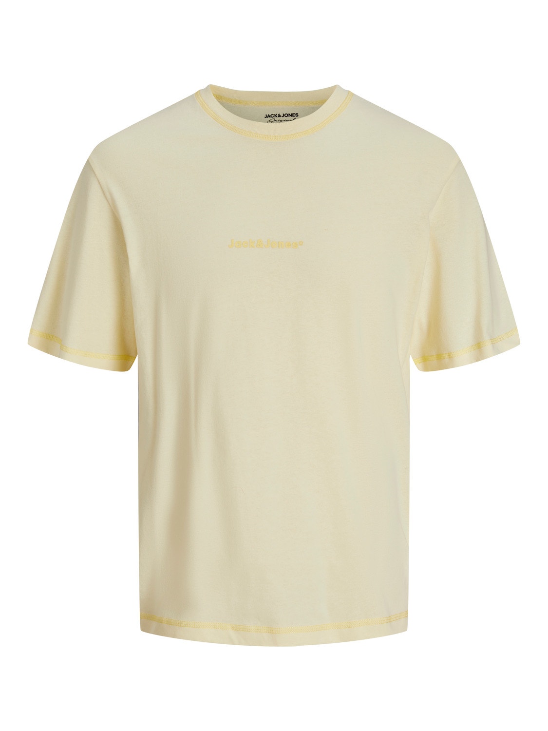 Jack & Jones Logo Kruhový výstřih Tričko -Transparent Yellow - 12234809