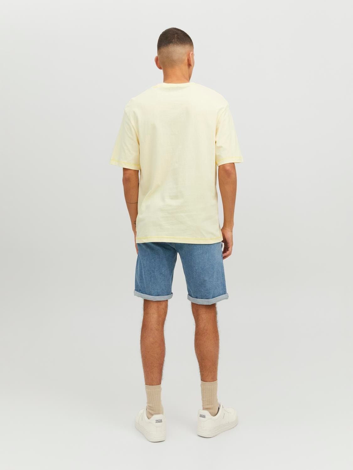 Jack & Jones Logo Ümmargune kaelus T-särk -Transparent Yellow - 12234809