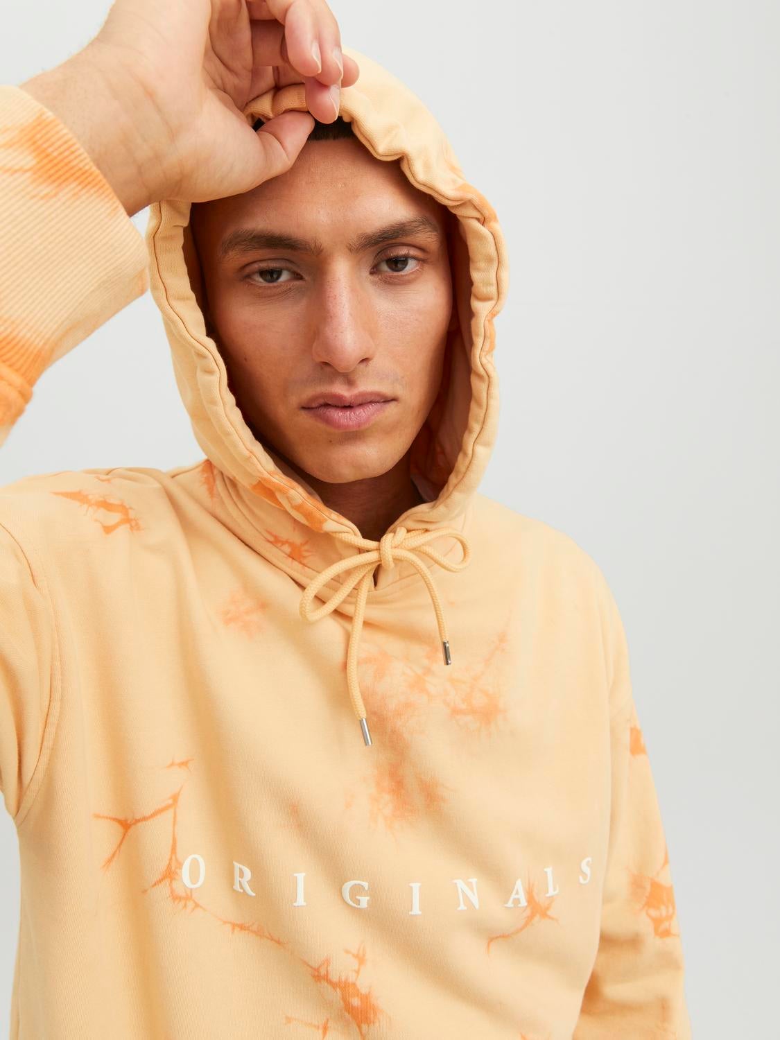 Orange tie dye on sale hoodie