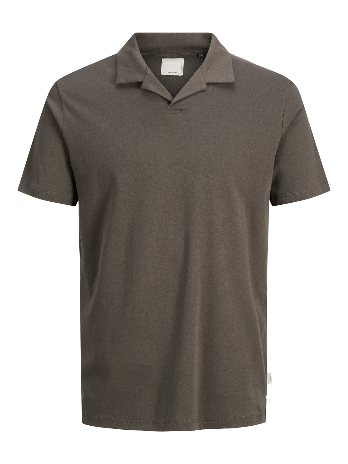 Jack & Jones Einfarbig Hemdkragen T-shirt -Raven/Brown - 12234921