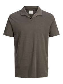 Jack & Jones Plain Shirt collar Polo -Raven/Brown - 12234921
