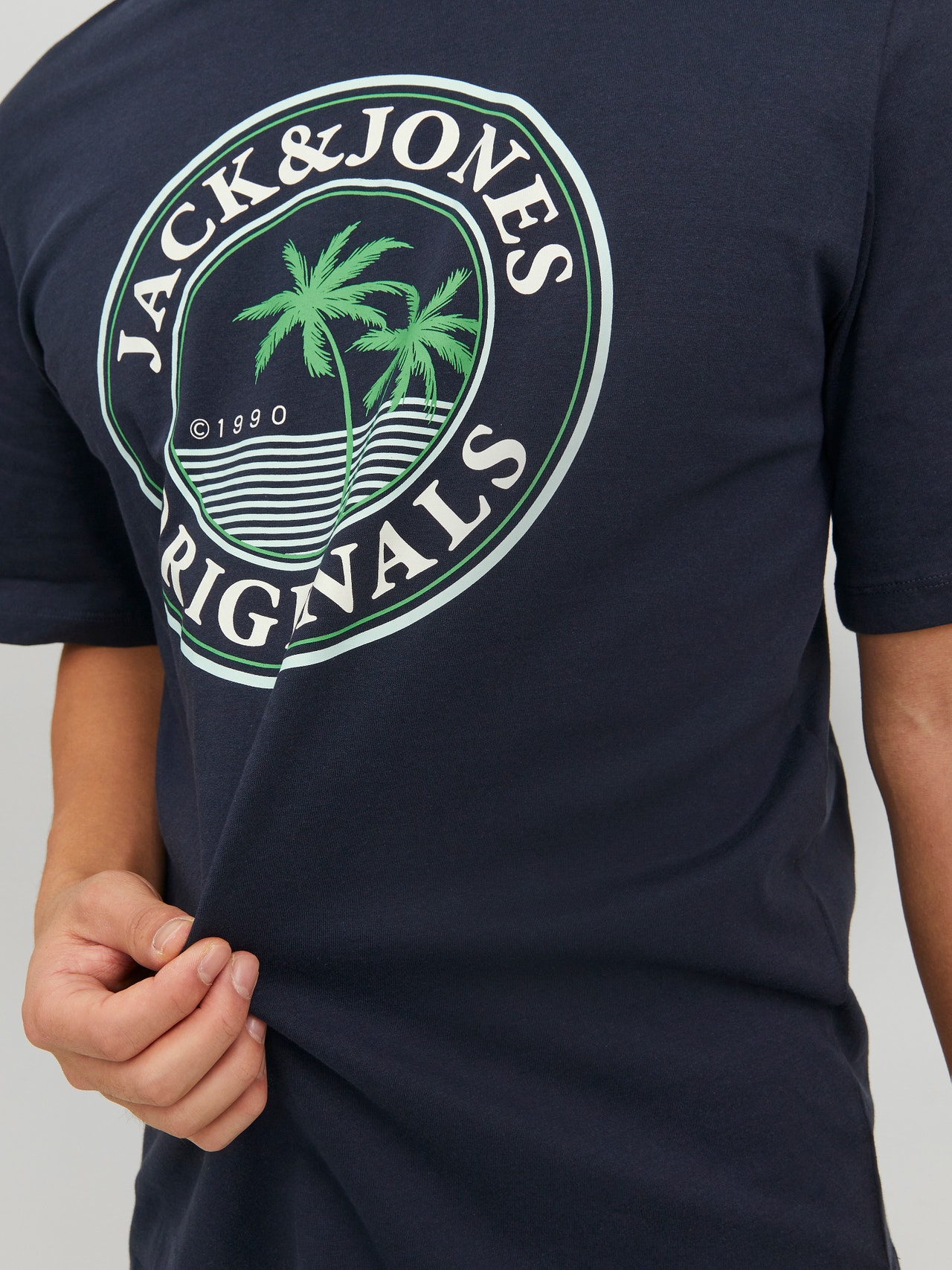 Jack & Jones Originals T-shirt and shorts set with logo in navy