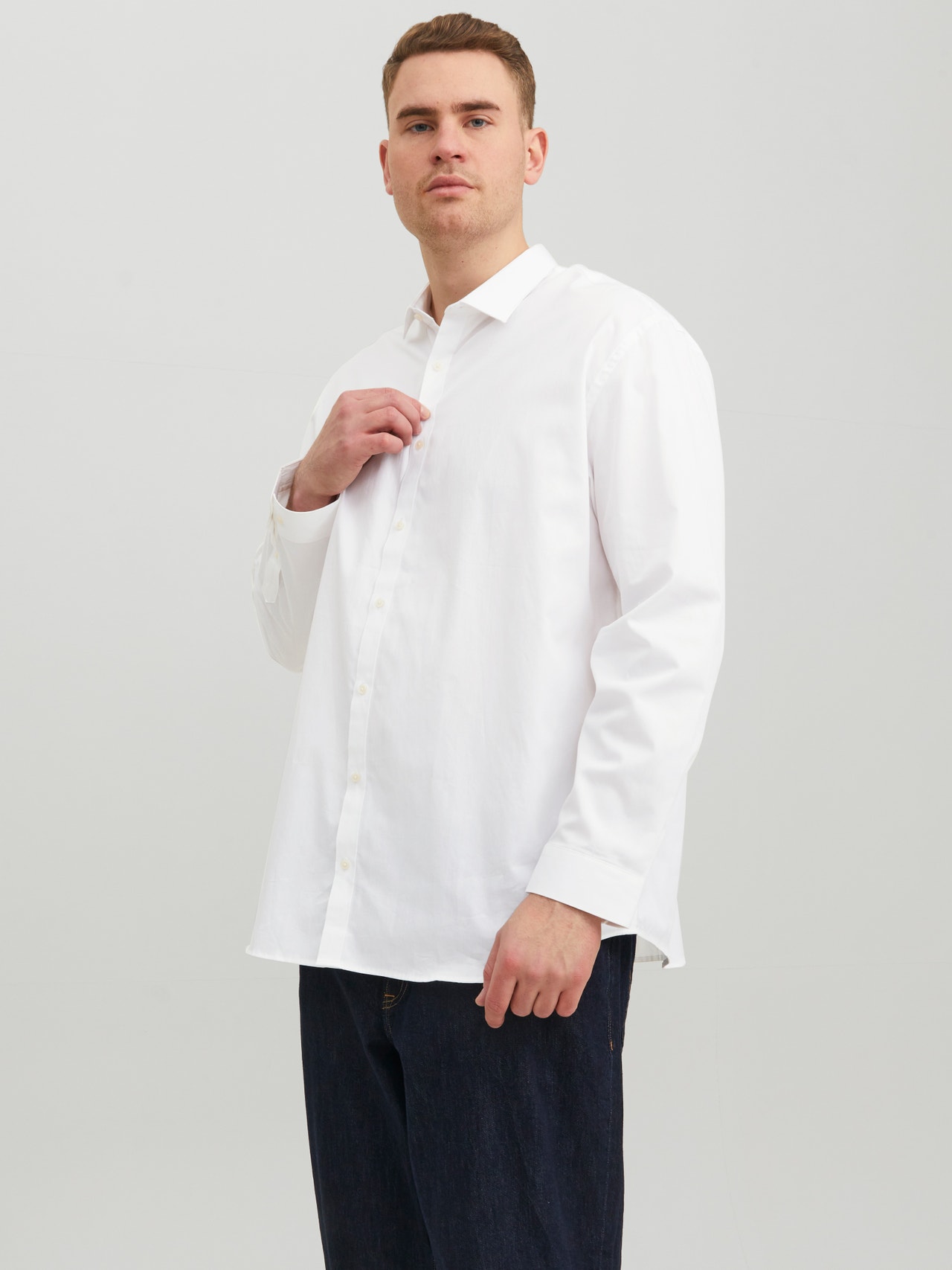 Jack & Jones Plus Size Chemise habillée Loose Fit -White - 12235157