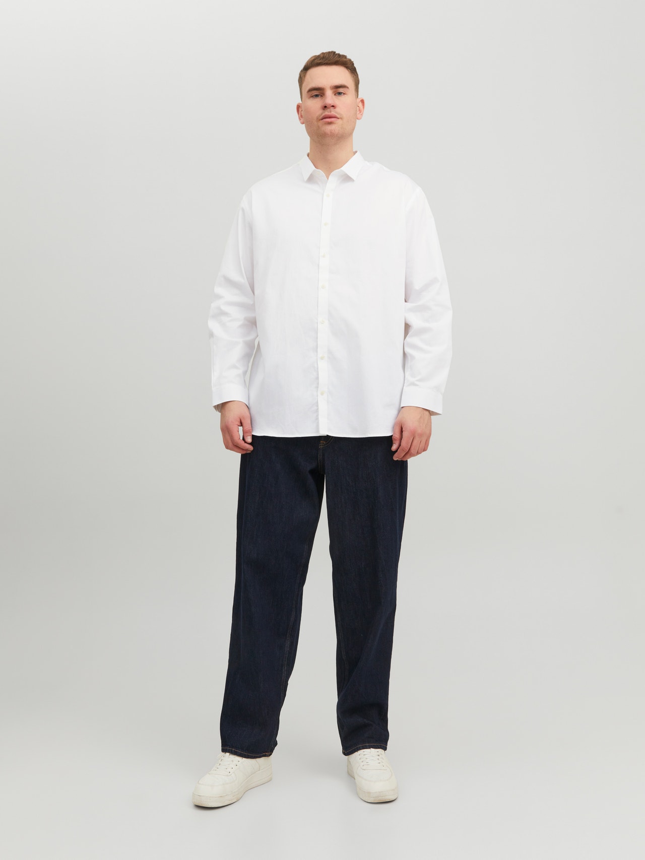Jack & Jones Plus Size Loose Fit Formell skjorta -White - 12235157