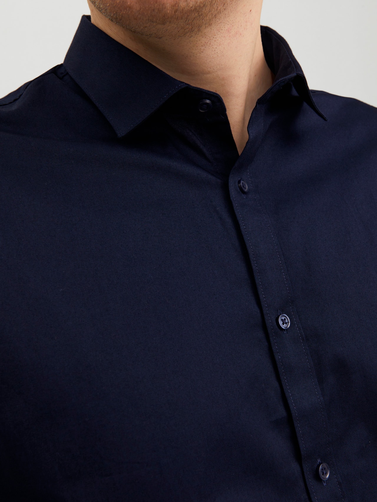 Jack & Jones Plus Size Camisa Formal Loose Fit -Navy Blazer - 12235157