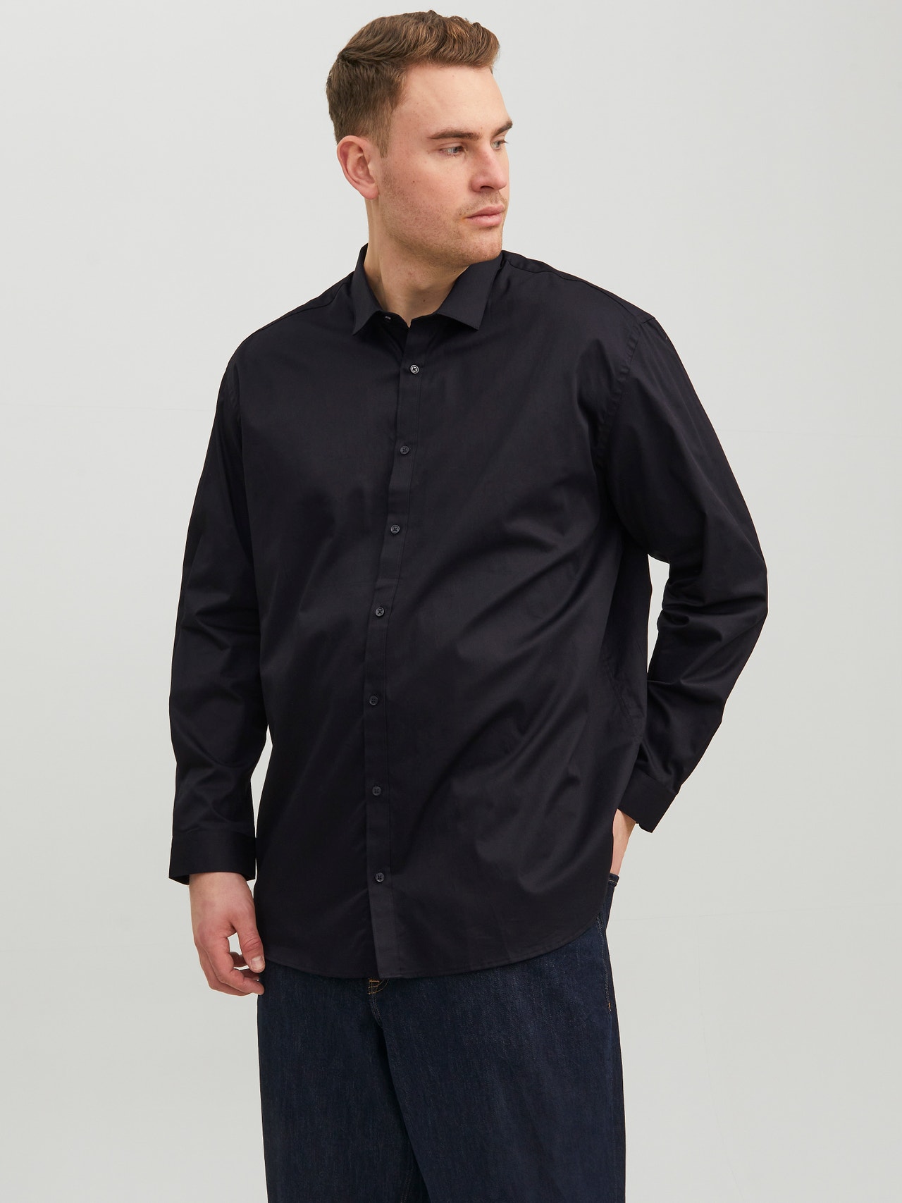 Jack & Jones Plus Size Loose Fit Oficialūs marškiniai -Black - 12235157