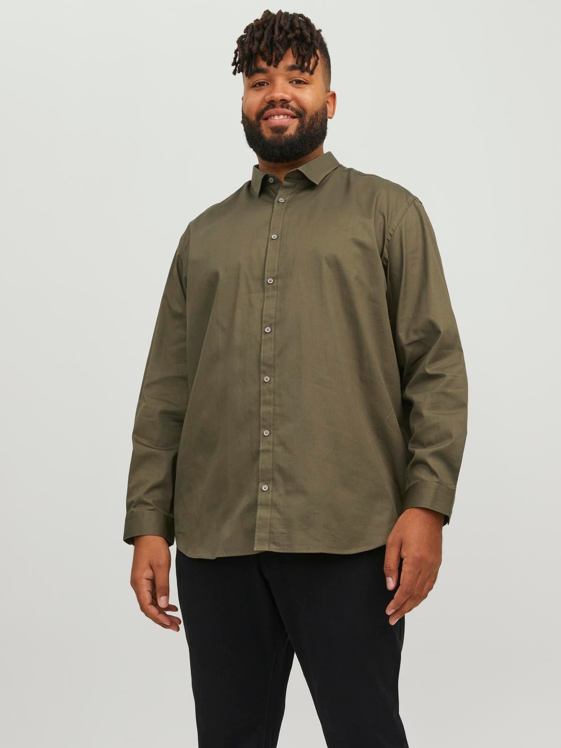 Plus Size Loose Fit Dress shirt | Medium Green | Jack u0026 Jones®