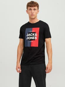 Jack & Jones Logo Crew neck T-shirt -Black - 12235179