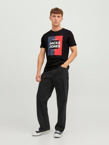 Jack & Jones Logo Crew neck T-shirt -Black - 12235179