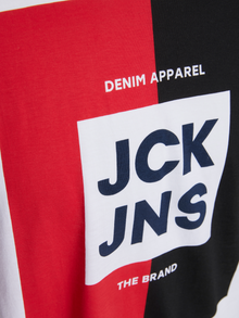 Jack & Jones Logo Ümmargune kaelus T-särk -White - 12235179