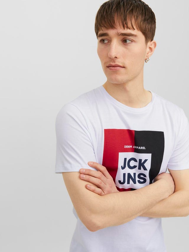 Jack & Jones Logo Pyöreä pääntie T-paita - 12235179
