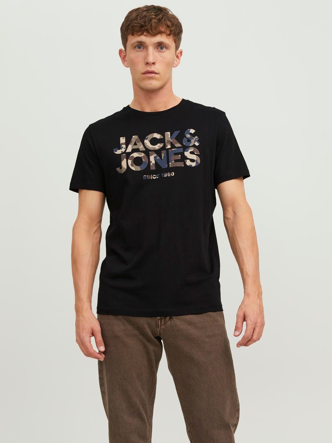 Jack & Jones Z logo Okrągły dekolt T-shirt -Black - 12235189