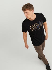 Jack & Jones Z logo Okrągły dekolt T-shirt -Black - 12235189