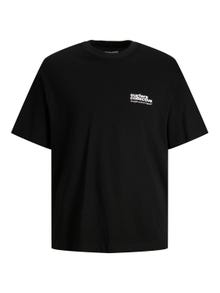 Jack & Jones Nyomott mintás Környak Trikó -Black - 12235213