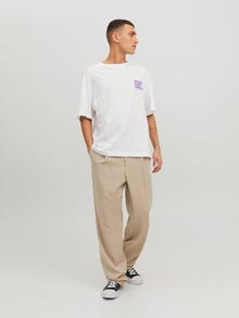 Jack & Jones Potištěný Kruhový výstřih Tričko -Bright White - 12235213