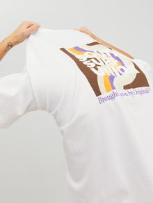 Jack & Jones Printed Crew neck T-shirt -Bright White - 12235213
