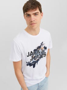 Jack & Jones Logo Crew neck T-shirt -White - 12235233
