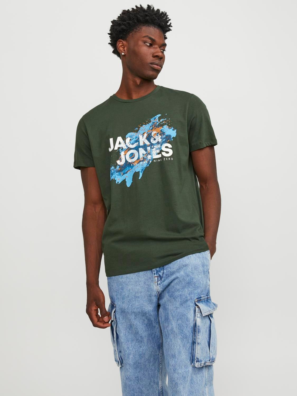 T-shirt Logo Col Rond - Jack & Jones - Modalova