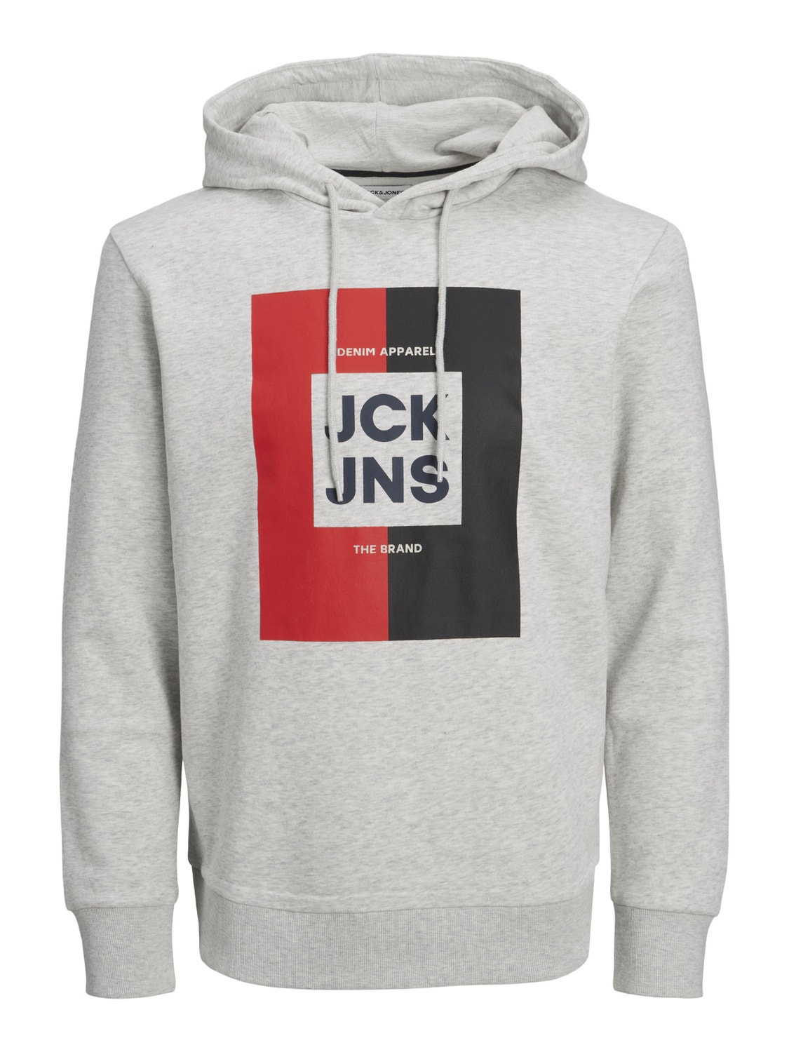 Jack & Jones Hoodie Logo -White Melange - 12235248