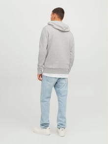 Jack & Jones Hoodie Logo -White Melange - 12235248