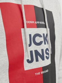 Jack & Jones Logo Hættetrøje -White Melange - 12235248