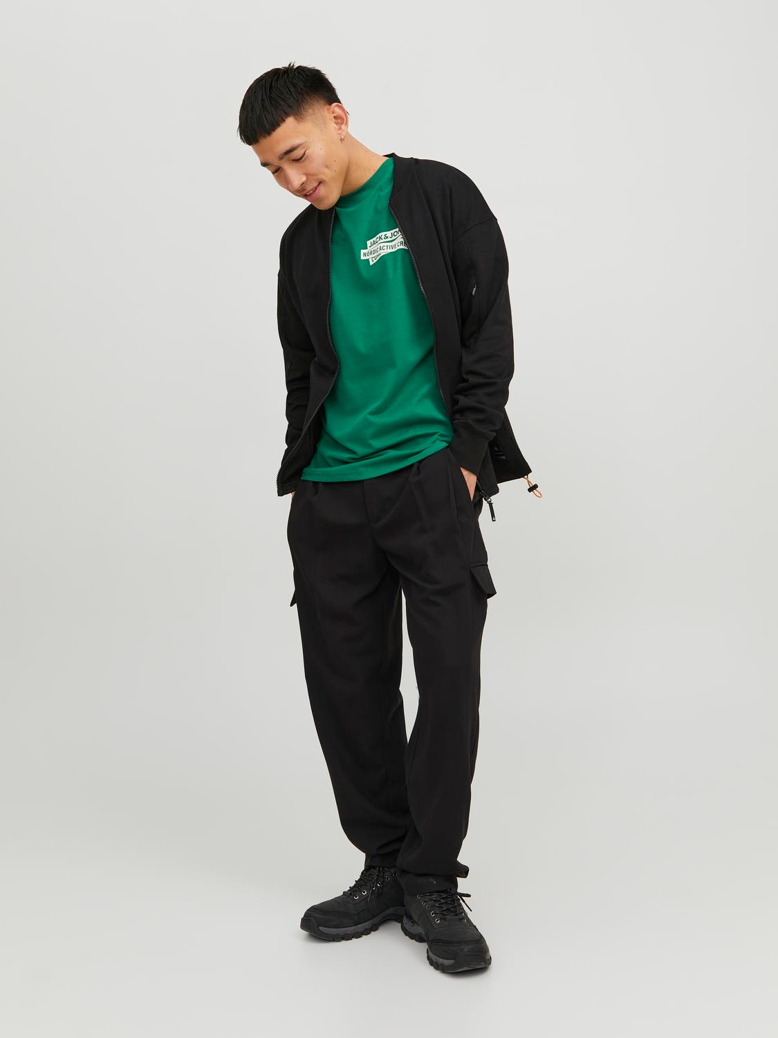 Jack & Jones Logó Környak Trikó -Verdant Green - 12235249