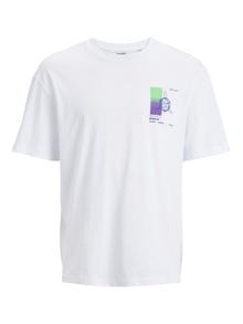 Jack & Jones Printed Crew neck T-shirt -White - 12235279
