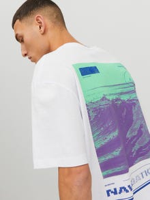 Jack & Jones T-shirt Imprimé Col rond -White - 12235279