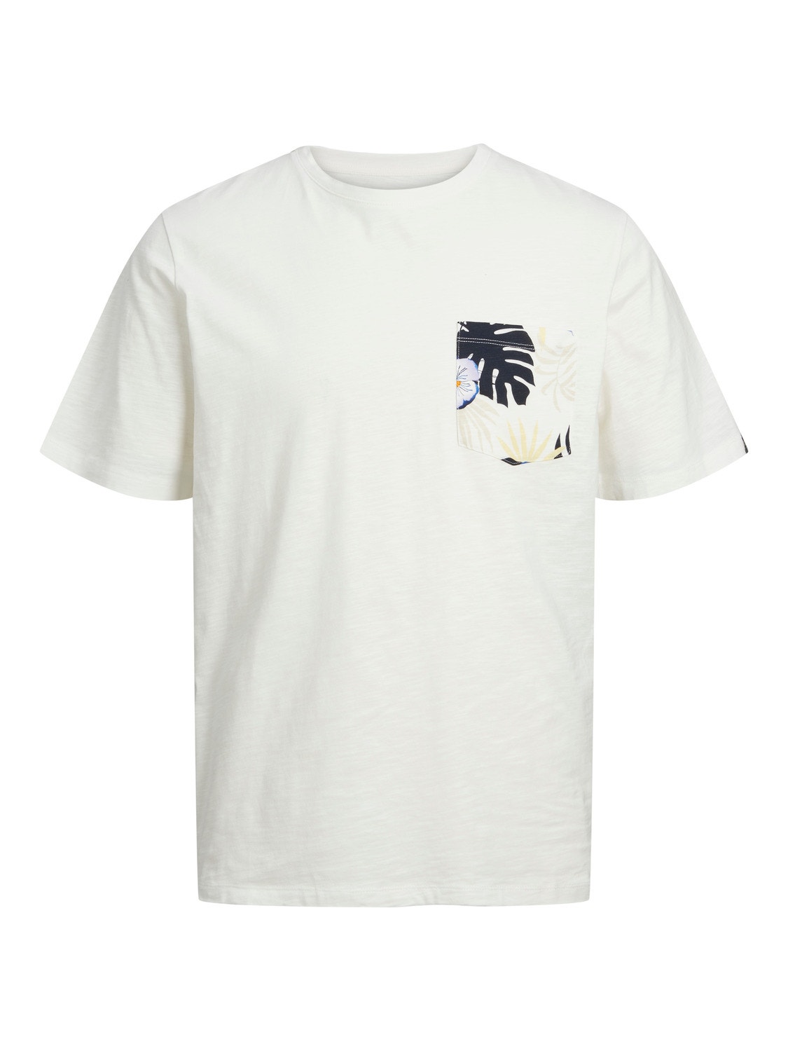 Jack & Jones Tropisk Crew neck T-shirt -Cloud Dancer - 12235290