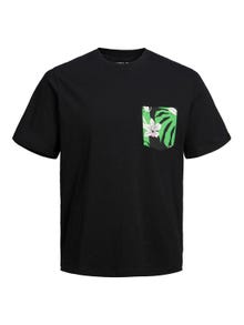 Jack & Jones Tropical Crew neck T-shirt -Black - 12235290