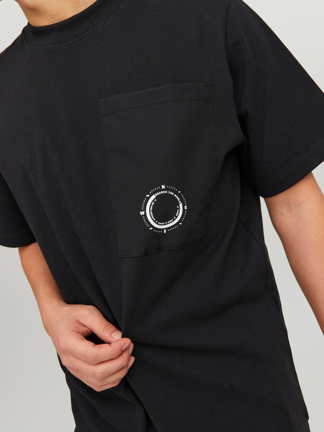 Jack & Jones Printet Crew neck T-shirt -Black - 12235293