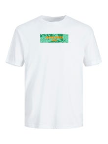 Jack & Jones Logo Pyöreä pääntie T-paita -White - 12235313